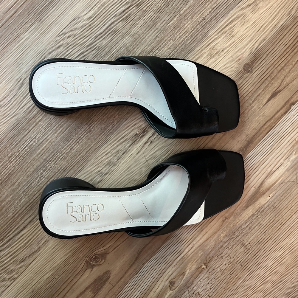 Franco Sarto black leather Leria sandals sz 7